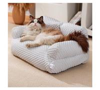 ZGSYH Canapé-lit Doux et rafraîchissant pour Chat, canapé d'été en Soie glacée pour Chiens et Chats, canapé Respirant, Amovible et Lavable pour Animaux de Compagnie avec Fond antidérapant (Couleur :