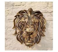 ZGSYH Grande décoration murale tête de lion, nouvelle sculpture d'art murale à tête de lion faite à la main, sculpture murale en résine 3D dorée tête de lion pour cadeaux de ferme ( Size : 25*10*30cm