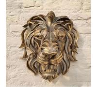ZGSYH Grande Sculpture d'art Murale Tête de Lion, Nouvelle Sculpture Murale de Maison Tête de Lion en Résine 3D, Décoration Murale de Lion de Ferme Faite à la Main Cadeau de pendaison de crémaillère (