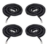 Zguziji Lot de 4 câbles enroulés pour combiné téléphonique 4P4C de 2,5 m - Longueur de 0,9 à 7 m - Non enroulé - RJ9