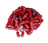 ZGUZMCMK 100 Bagues de Pattes Réutilisables en Aluminium avec Numéros et Clips D'identification pour Poussins et Petits Oiseaux, Utiles pour L'entraîne, Rouge