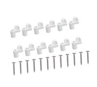 ZGUZMCMK 12 Pièces Clip Fenêtre avec Vis Fixation Cadre Porte Écran PP Vis Acier Montage Rapide Adapté Blindage Hivernal Sécurisation Maison, Blanc