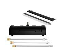 ZGUZMCMK 6 Pièces Nettoyeur de Surface pour Nettoyeur Haute Pression Brosse Rallonge Accessoire Pulvérisateur Connexion Rapide Un Quart Matière Robuste Acier I, Noir