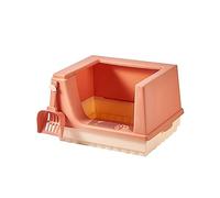 ZGUZMCMK Bac à Litière Chat Plateau Anti-éclaboussure Fond Séparable Accès Facile PP Robuste Ventilation Agrandie Convient Aux Petits Chats Rongeurs, des Oranges