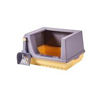ZGUZMCMK Bac à Litière Chat Plateau Anti-éclaboussure Fond Séparable Accès Facile PP Robuste Ventilation Agrandie Convient Aux Petits Chats Rongeurs, Violet L