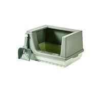 ZGUZMCMK Bac à Litière Chat Plateau Anti-éclaboussure Fond Séparable Accès Facile PP Robuste Ventilation Agrandie Convient Aux Petits Chats Rongeurs, Vert L