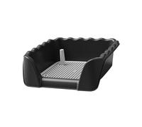 ZGUZMCMK Bac à Litière pour Chien avec Grille Renforcée en PP, Protection Amovible des Colonnes, Idéal pour L'apprentissage de La Propreté, Noir