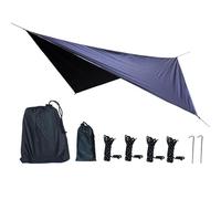 ZGUZMCMK Bâche de Camping Imperméable Tarp Résistant Pluie Léger Accessoires Fournis Convient Aux Sorties Familiales Plage Activités de Plein Air C, Noir