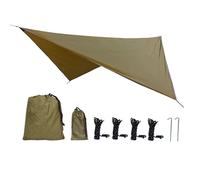 ZGUZMCMK Bâche de Camping Imperméable Tarp Résistant Pluie Léger Accessoires Fournis Convient Aux Sorties Familiales Plage Activités de Plein Air C, Kaki