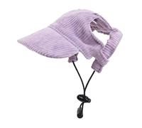 ZGUZMCMK Casquette de Baseball pour Chien, Chapeau En Velours Côtelé avec Ouvertures pour Les Oreilles et Design Ajustable, Protection Solaire Respirante pour, Violet, Xs