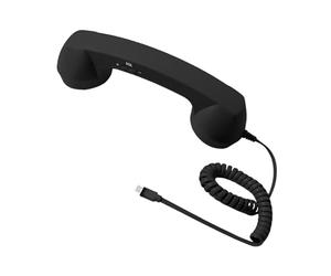 ZGUZMCMK Combiné Téléphonique Rétro Combiné Filaire Haut-parleur Bouton Facile Accessoire Téléphone Poignée Type C En Pp Adapté Aux, Noir