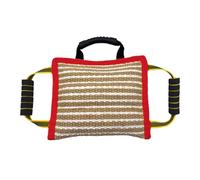 ZGUZMCMK Coussin Morsure Chien Jute Robuste Oreiller Mordant Pratique Équipement D'Éducation Canine Coussin de Jeu pour Traction Chien Poignée Renforcée Résist, Rouge