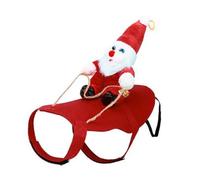 ZGUZMCMK Déguisement de Père Noël pour Chien/chat, Costume de Père Noël Chevauchant Son Animal de Compagnie, Déguisement Amusant et Mignon pour Petits, Moyens, S