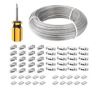 ZGUZMCMK Ensemble de Câbles En Acier Inoxydable, Kit de Câbles, Tendeur à Vis de Fixation, Système de de Miroir Polyvalent, Résistant Aux Intempérie, 100m