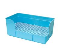 ZGUZMCMK Ensemble de Toilettes pour Lapins avec Maille en Acier PP de Haute Qualité, Bac à Litière pour Lapins, Fond en Maille, Fonction Anti-éclaboussures, in, Bleu
