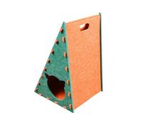 ZGUZMCMK Griffoir pour Chat Tapis Griffoir en Feutre Robuste Jouet D'Entraînement Intérieur Niche de Jeu Triangulaire Structure Stable et Résistante Adapté Aux, Vert et Ornée