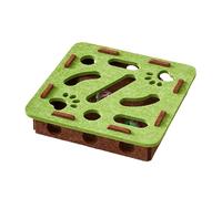 ZGUZMCMK Jeu de Puzzle pour Chat avec Balles à Clochettes, Balle Interactive pour Chat, Boîte D'activités en Feutre Résistant, Activité Sensorielle, Vert, CarrÉ