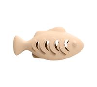 ZGUZMCMK Jouet à Mâcher en Forme de Poisson pour Chat, Distributeur de Croquettes, Soin pour Chatons et Chats Adultes D'intérieur, pour Soulager L, Beige