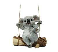 ZGUZMCMK Koala Statue Figurine Sculpture Animale en Résine Écologique avec Corde Exquise Élément de Décoration Convient pour Bureau Jardin Maison Intérieur, Une