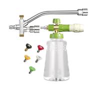 ZGUZMCMK Lance à Mousse pour Nettoyeur Haute Pression, Accessoire de Lavage avec Capacité de 1 L et Raccord 1/4 Pouce, en Acier Inoxydable et Cuivre, pour L, avec 5 Buses