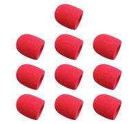 ZGUZMCMK Lot de 10 Bonnettes de En Mousse, Robustes et épaisses, avec Protection Anti-vent pour Fêtes, Karaoké, Diffusion, Chants et Discours, Rouge