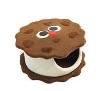 ZGUZMCMK Maison Chat Cookie Cocon Douillet pour Chat Lit en Peluche Moelleuse Structure Double Nid Chauffant Confortable Abri Fermé pour Chien Chaton Adaptée