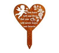 ZGUZMCMK Plaque Commémorative en Forme de Cœur pour Jardin, étanche, à Planter dans Un Cimetière Ou Une Cour, A