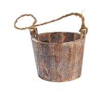ZGUZMCMK Pot de Fleurs en Bois, Jardinière, Design Rustique, Rond, Moderne, Robuste, Seau à Fleurs, Panier Suspendu pour Légumes, Fleurs et Plantes