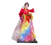 ZGUZMCMK Poupée Coréenne En Hanbok, Figurine de Geisha de Collection, Statue Asiatique et Art Populaire En Tissu et Résine, pour Rebord de Fenêtre, Table Ou, H