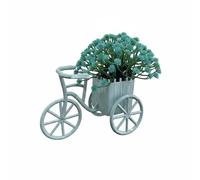ZGUZMCMK Présentoir Floral Décoratif Intégration Tricycle Miniature avec Panier Fleurs Synthétiques Composant Wagon Rétro Touche Joyeuse Maison Adapté pour Décoration de Pièce Lecture , Pink