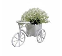 ZGUZMCMK Présentoir Floral Décoratif Intégration Tricycle Miniature avec Panier Fleurs Synthétiques Composant Wagon Rétro Touche Joyeuse Maison Adapté pour Décoration de Pièce Lecture , Blue