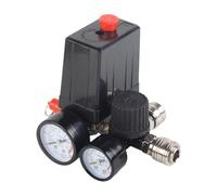 ZGUZMCMK Pressostat pour Accessoires de Compresseur D'air, Double Connexion, Pressostat Vertical à 4 Trous pour Compresseur D'air, Vannes de Régulation, 15cmx10cm