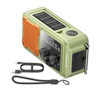 ZGUZMCMK Radio d'urgence Portable avec Fonction Lampe Batterie Tempête SOS Solaire et Manivelle Adaptée Aux Séismes Camping, Vert