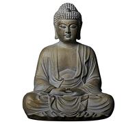 ZGUZMCMK Statue de Bouddha Couché, Figurine de Collection en Résine, Sculpture Aux Détails Antiques, Matériau de Qualité, Idéale pour La Décoration de Bureau O, Gris