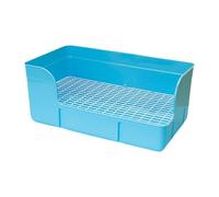ZGUZMCMK Toilettes d'angle pour Petits Animaux avec Grille en PP et Acier, Amovibles, Faciles à Nettoyer, Adaptées Aux Lapins, Cobayes et Hamsters, Bleu