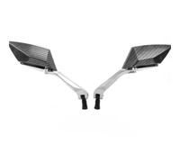 ZGVGFAFLPQ Rétroviseurs Moto Guidon Rétroviseurs Latéraux Universels pour Moto 8 Mm Et 10 Mm Accessoires Modifiés Motorcycle Rearview Mirrors(Silver Rod)