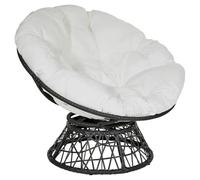 ZGWRYI Coussin de Fauteuil Papasan siège Rond Polyvalent for Fauteuil Papasan, Coussin Fauteuil rotin, Rond Coussin de Chaise, Usage intérieur/extérieur(White,90cm)