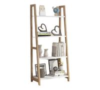 ZGWRYI Étagère Échelle en Bois Niveaux Étagère Inclinée,Rangement d'angle Structure Autoportante Gain De Place pour Salon/Chambre(Natural,70 * 30 * 110cm)