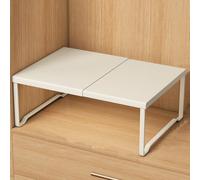 ZGWRYI Extensible Séparateur Étagère pour Armoire, Étagère Penderie Extensible, Télescopique Étagères de Rangement Réglable pour Chambre, Salle de Bain, Cuisine(White,L15-24.4in W13.8in H13in)