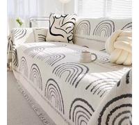 ZGWRYI Tapis de Canapé pour Les 4 Saisons,Protection de Canapé pour Chien,Couvre Jeté de Sofa 1 2 3 4 Places,Housse D'Assise AntidéRapante et Douce(E1 Black,180x380cm)