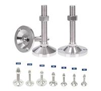 ZGXNYI 4Pcs Adjustable Lathe Leg 304 Stainless Steel Thread M8 M10 M12 Heavy-Duty Levelling Feet Swivel Base Furniture Glide Pad(D60 x M16x100)