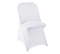 ZGXNYI Housses de Chaise Pliantes Extensibles en élasthanne, Lot de 30, 50 ou 100 pièces, for fête, Banquet, Mariage(White,50pcs)