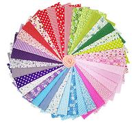 ZGXY Lot de 35 carrés de tissu en coton de 25 cm x 25 cm pour patchwork, prédécoupé, multicolore et différents motifs pour couture, matelassage, artisanat, fête à la maison, tissu à coudre