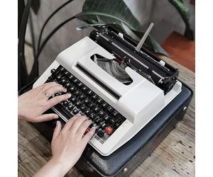 ZGYDNM Machine à écrire Blanche Machines Britanniques années 1980 Utilisation Normale Cadeau d'art rétro Choses Anciennes et Anciennes