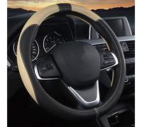 ZGYHESO Couvre Volant Voiture Cuir PU Premium pour Audi Q2 Q3 Q4 E-TRON Q5 Q7 Q8 Q8 E-TRON Quattro, Antidérapant Respirant Housse Volant Automobile Protection Élastique,C