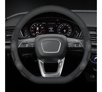 ZGYHESO Couvre Volant Voiture Cuir PU Premium pour Suzuki Alto Kei Lapin Twin Celerio Swift Dzire Splash, Antidérapant Respirant Housse Volant Automobile Protection Élastique,A