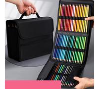 ZGYOZMNG 200 Crayons de Couleur Huile/Aquarelle avec Pochette de Rangement, Ensemble de Crayons de Bois pour Croquis artistiques, Fournitures Scolaires (Couleur : B)