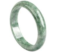 ZGYOZMNG Bracelet en jade naturel pour femme, bracelets en jadéite, véritable amulette, avec coffret cadeau et certificat (couleur : vert haricot, taille : 60 mm) (vert haricot 56 mm)