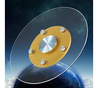 ZGYOZMNG Grande Table Ronde avec Plateau tournant en Verre trempé, résistante aux Hautes températures, idéale pour la Cuisine et la Salle à Manger.