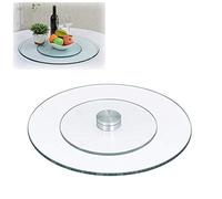 ZGYOZMNG Plateau tournant en Verre trempé Lazy Susan, Plateau Rotatif, Centre de Table, Plat de Service, Grand diamètre 19,5 à 47 Pouces (50 à 120 cm) (≥ 90 cm/35 Pouces)